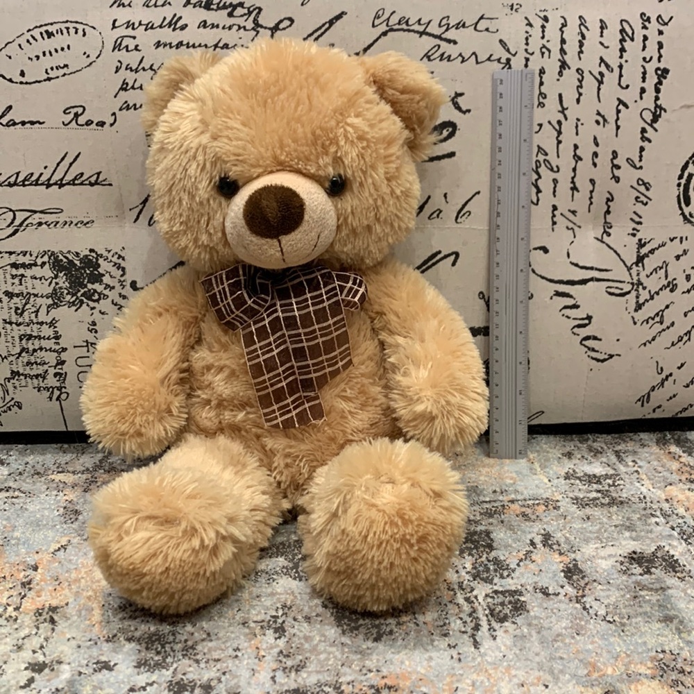 BNWOT Teddy Bear Stuffed Animal; about 32cm sitting, 18cm legs; Great Condition